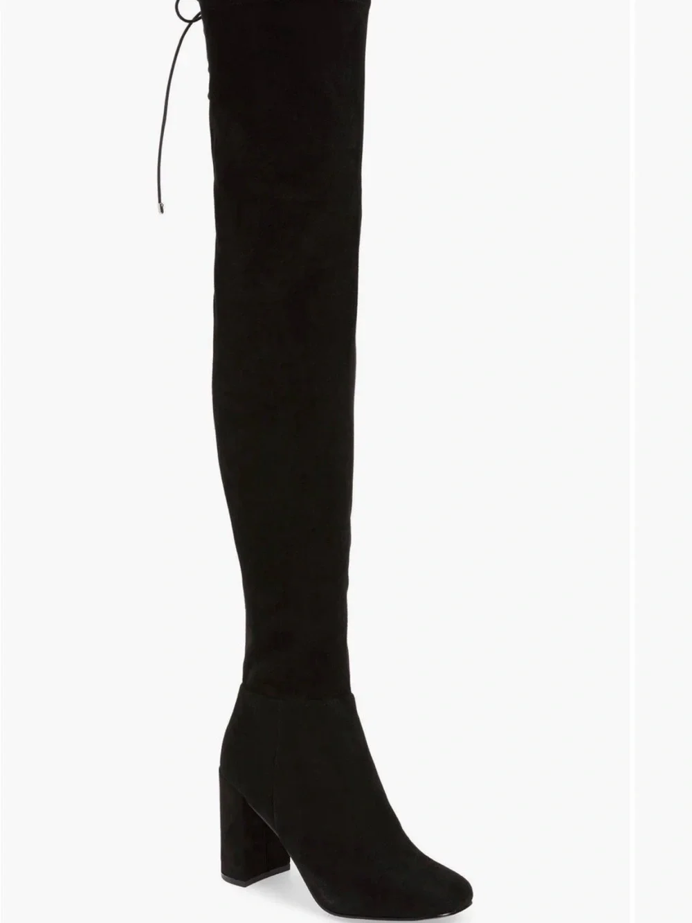 Chinese Laundry Black Over-the-Knee Suede Block Heel Boots
